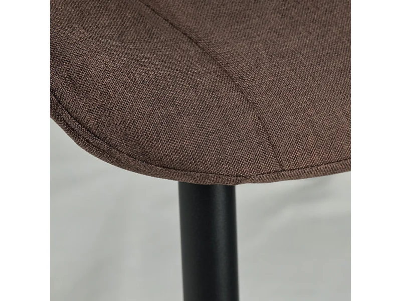 Lot de 2 chaises en tissu marron avec pieds métal noir - JAELLE