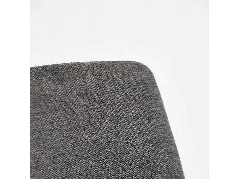 Chaise en tissu gris anthracite chiné et pieds évasés en métal - MARTA