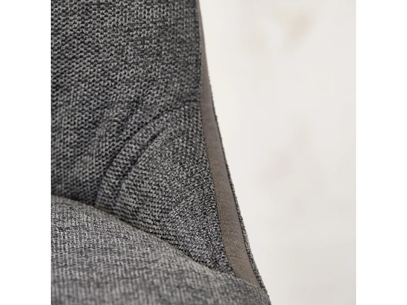 Lot de 2 chaises en tissu gris anthracite chiné pieds évasés - MARTA