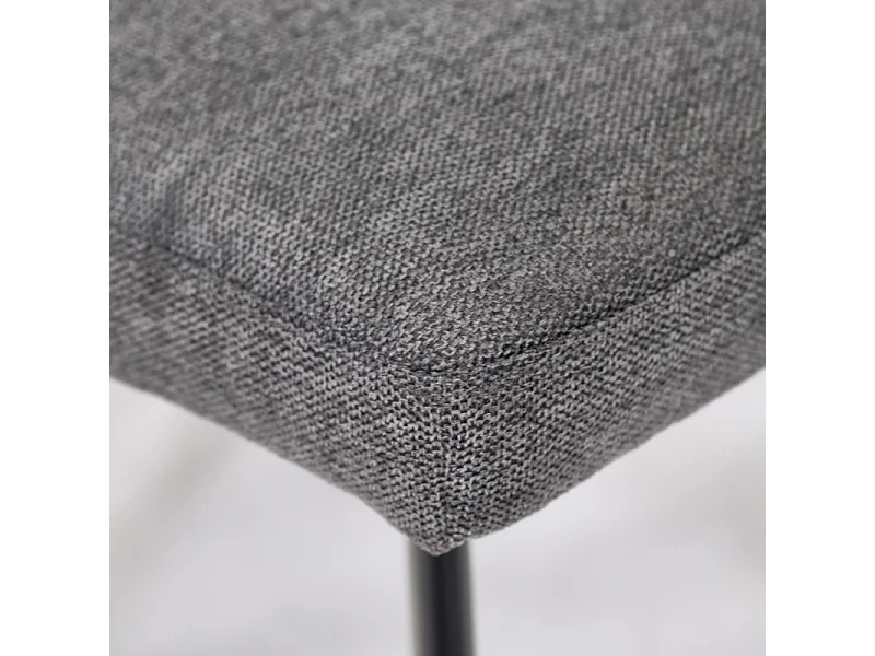 Lot de 2 chaises en tissu gris anthracite chiné pieds évasés - MARTA