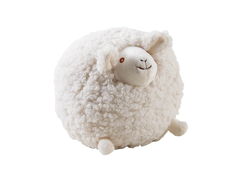 Weißes Wollschaf Shaggy Mittleres Modell