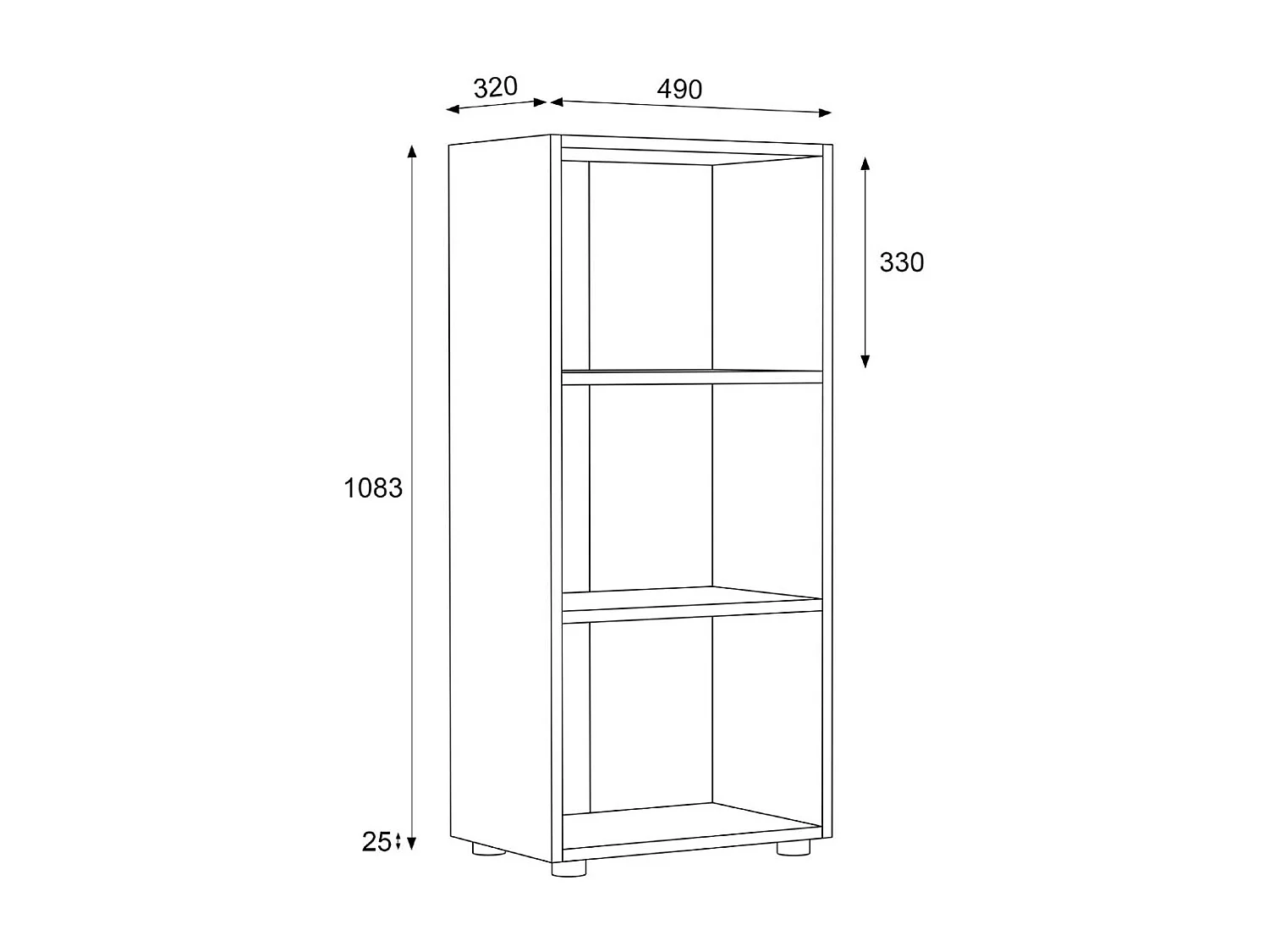 Office Shelf & Bookcase Ulas Honey oak H. 108 x W. 49 x D. 32 cm