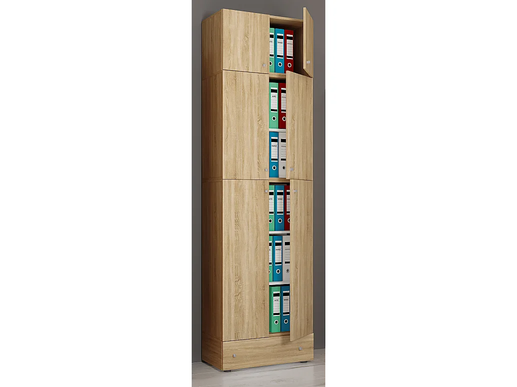 Office cabinet Lona Sonoma Oak H. 240 x W. 70 x D. 39 cm