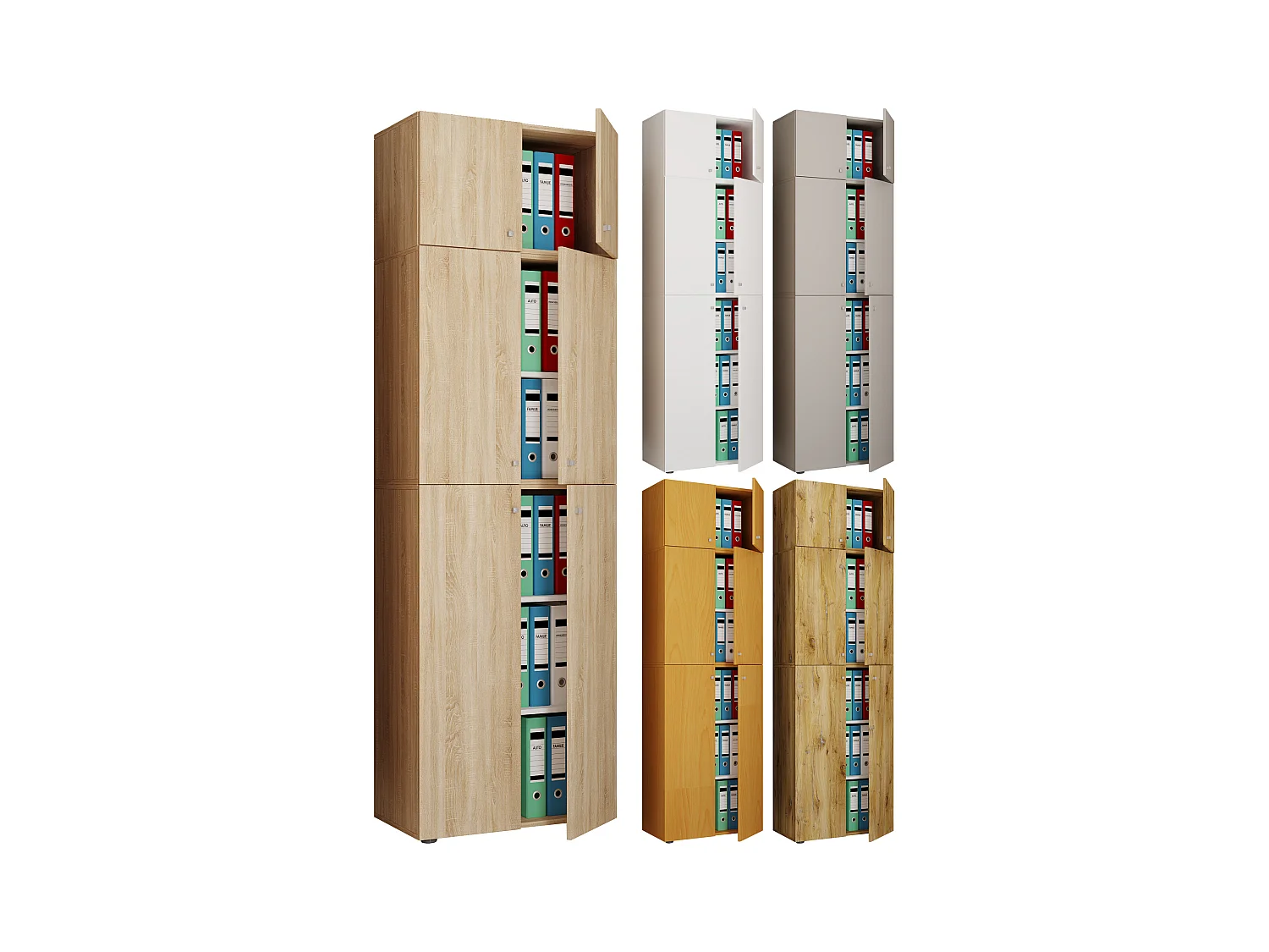 Office cabinet Lona Sonoma Oak H. 223 x W. 70 x D. 39 cm