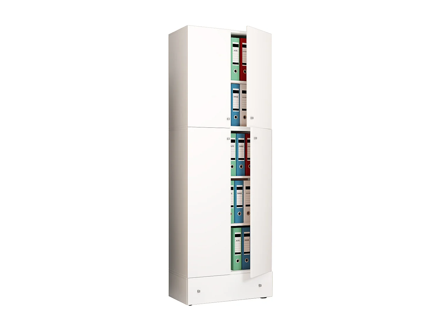 Office cabinet Lona White H. 200 x W. 70 x D. 39 cm