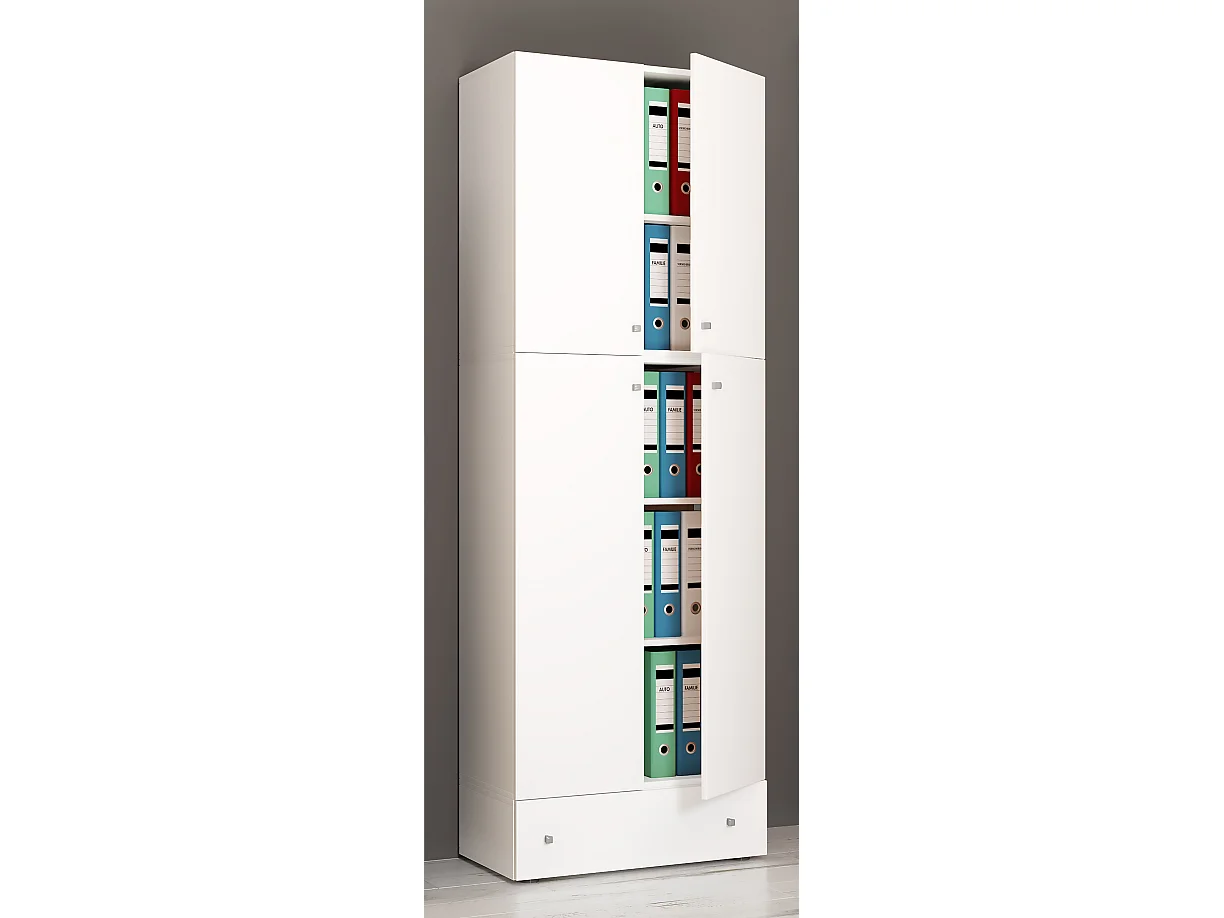 Office cabinet Lona White H. 200 x W. 70 x D. 39 cm