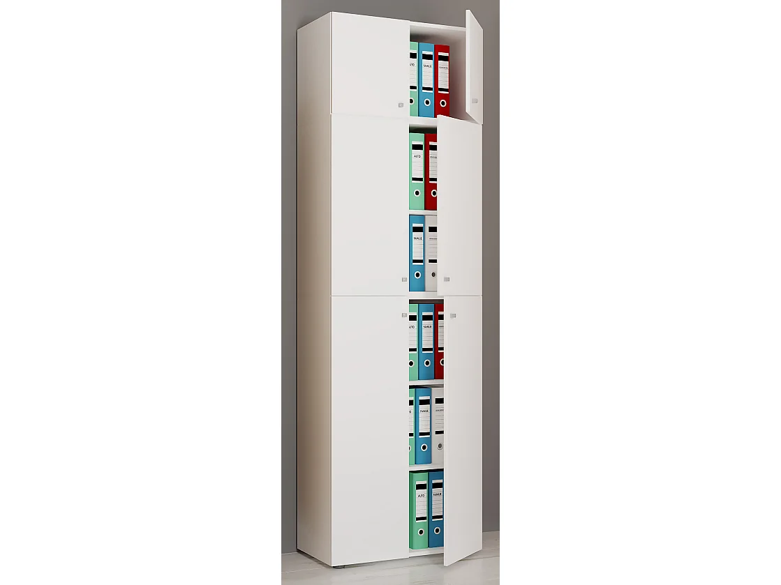 Office cabinet Lona White H. 223 x W. 70 x D. 39 cm