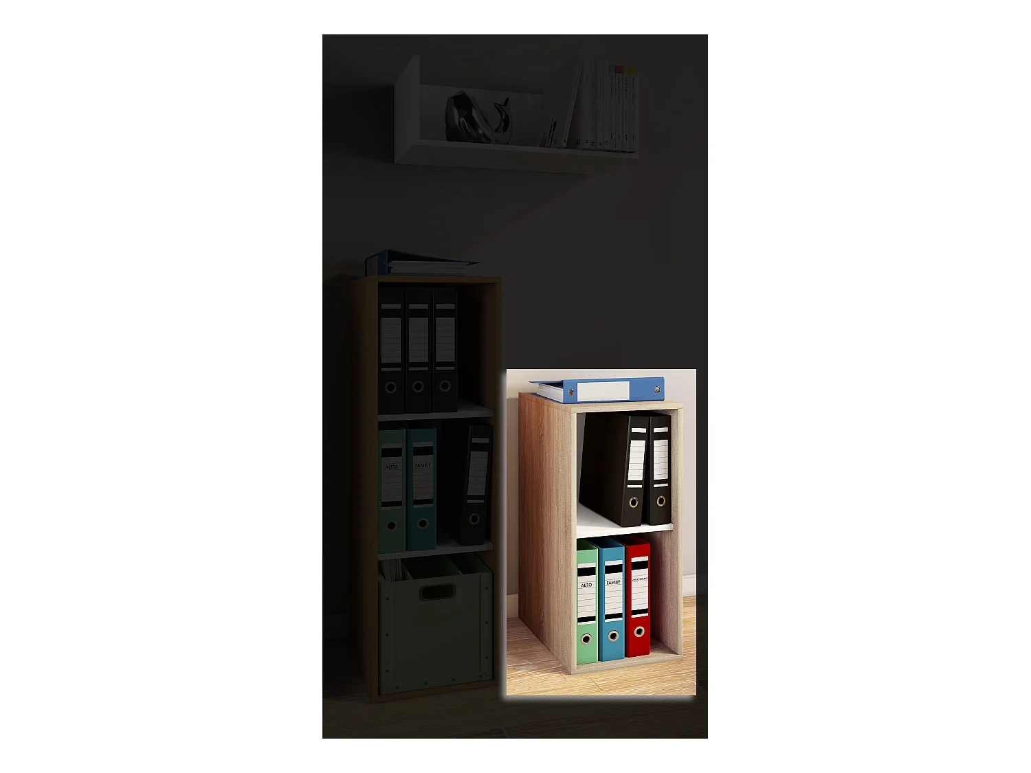 Holz Büro Regal Bücher Ordner Aktenregal Lona l 2f