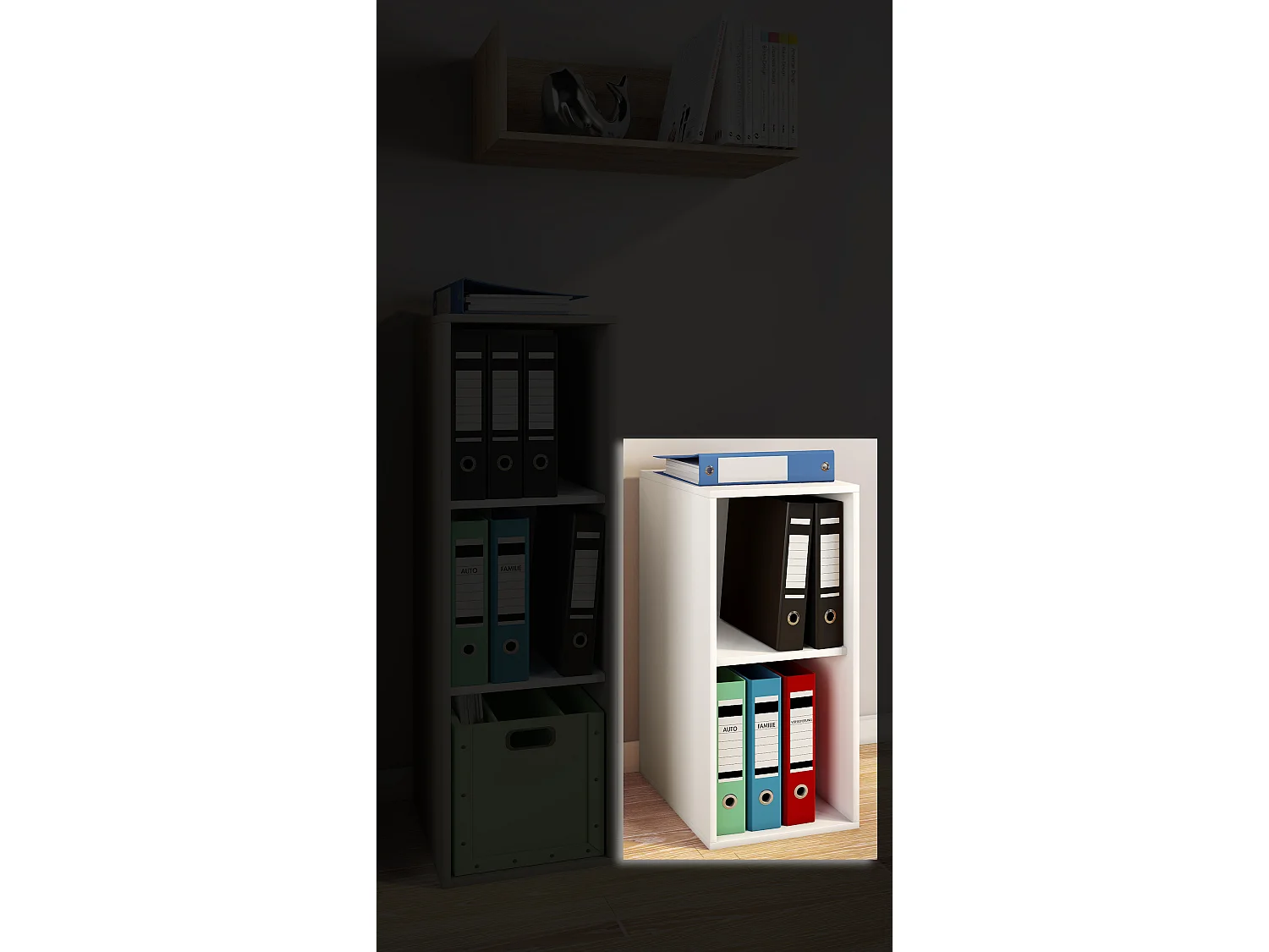 Office Shelf & Bookcase Lona White H. 74 x W. 35 x D. 37 cm