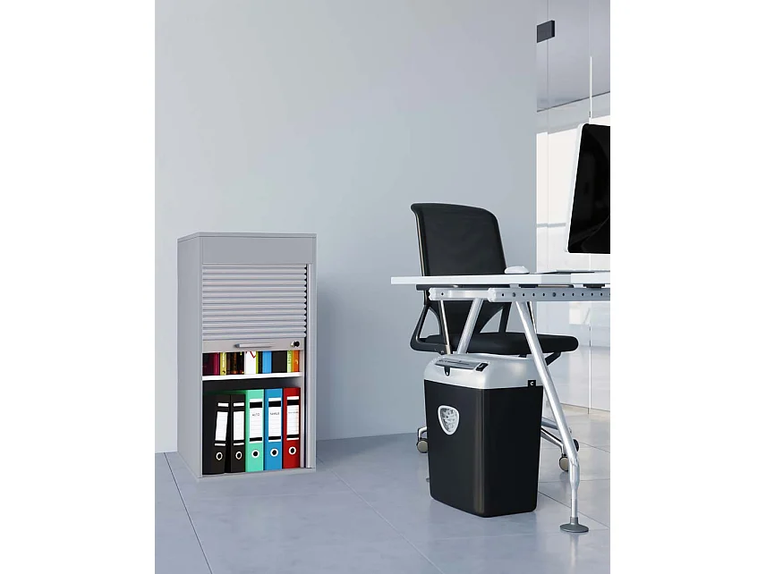 VCM armoire de bureau en bois armoire à rideaux armoire à rideaux classeur Aktos L (gris)