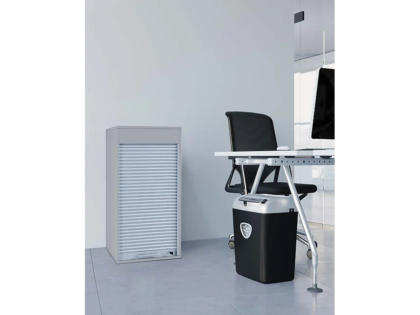 VCM armoire de bureau en bois armoire à rideaux armoire à rideaux classeur Aktos L (gris)