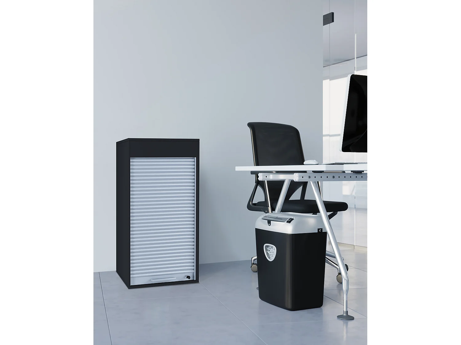 Holz Büroschrank Aktenschrank Rollladen Aktos L