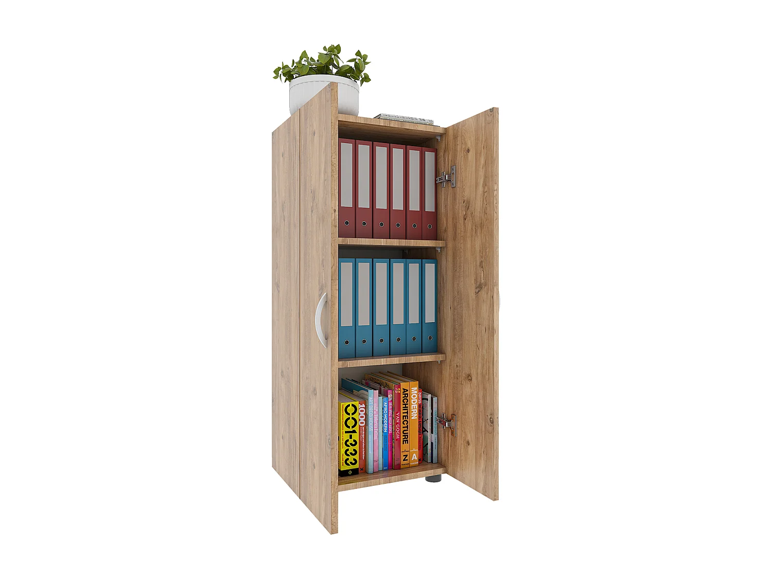 Office cabinet Ulas Honey oak H. 108 x W. 49 x D. 34 cm