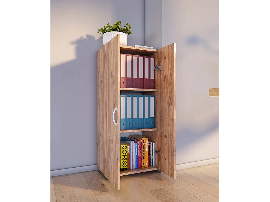 Office cabinet Ulas Honey oak H. 108 x W. 49 x D. 34 cm