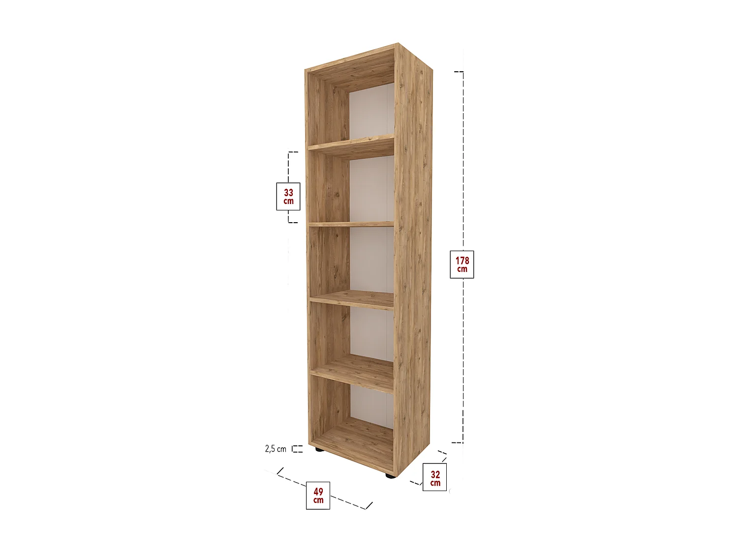 Scaffale Ulas 5f dello scaffale dell'ufficio di legno