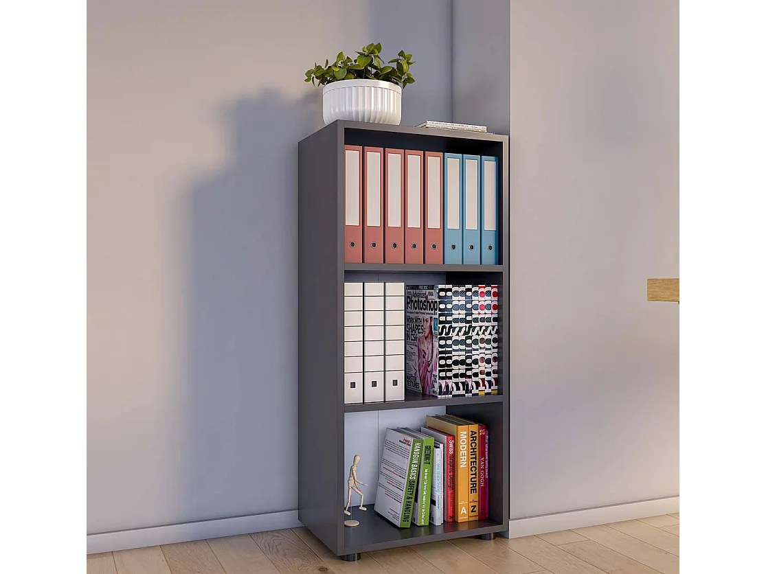 Office Shelf & Bookcase Ulas Anthracite H. 108 x W. 49 x D. 32 cm