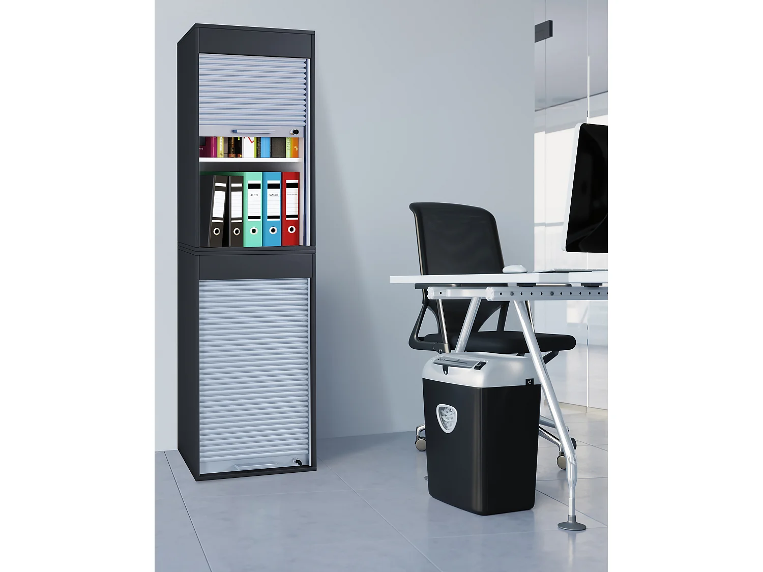 Holz Büroschrank Aktenschrank Rollladen Aktos XL