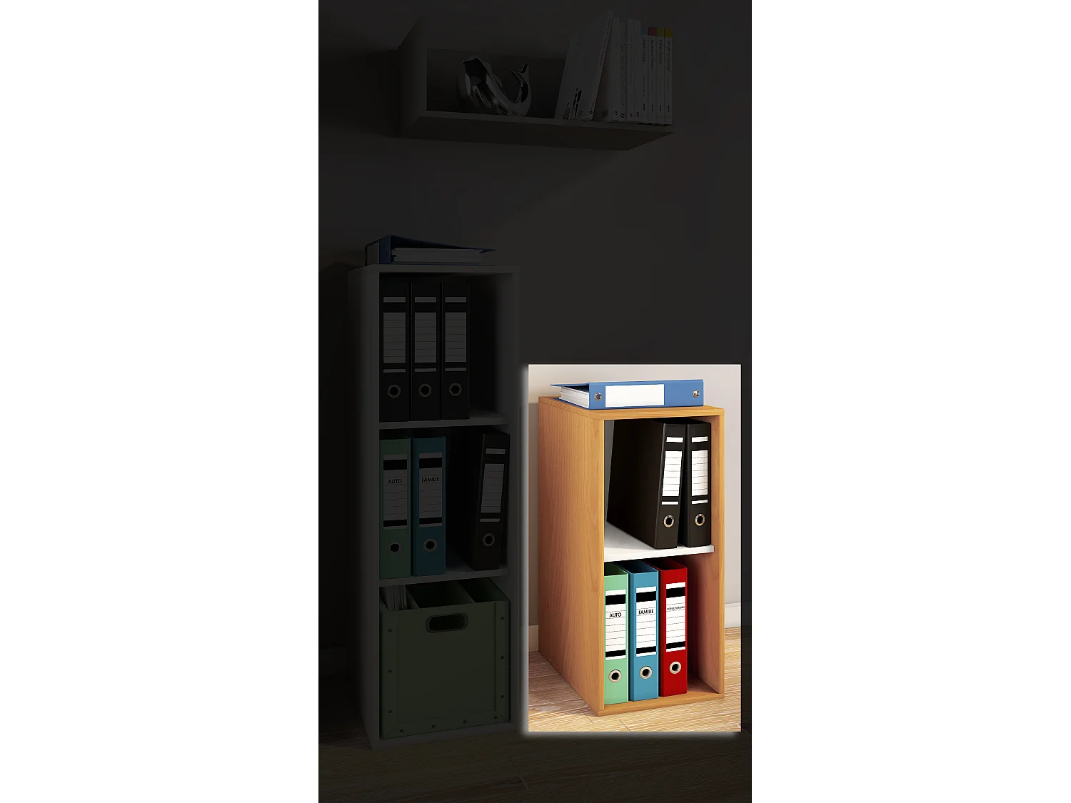 Holz Büro Regal Bücher Ordner Aktenregal Lona l 2f