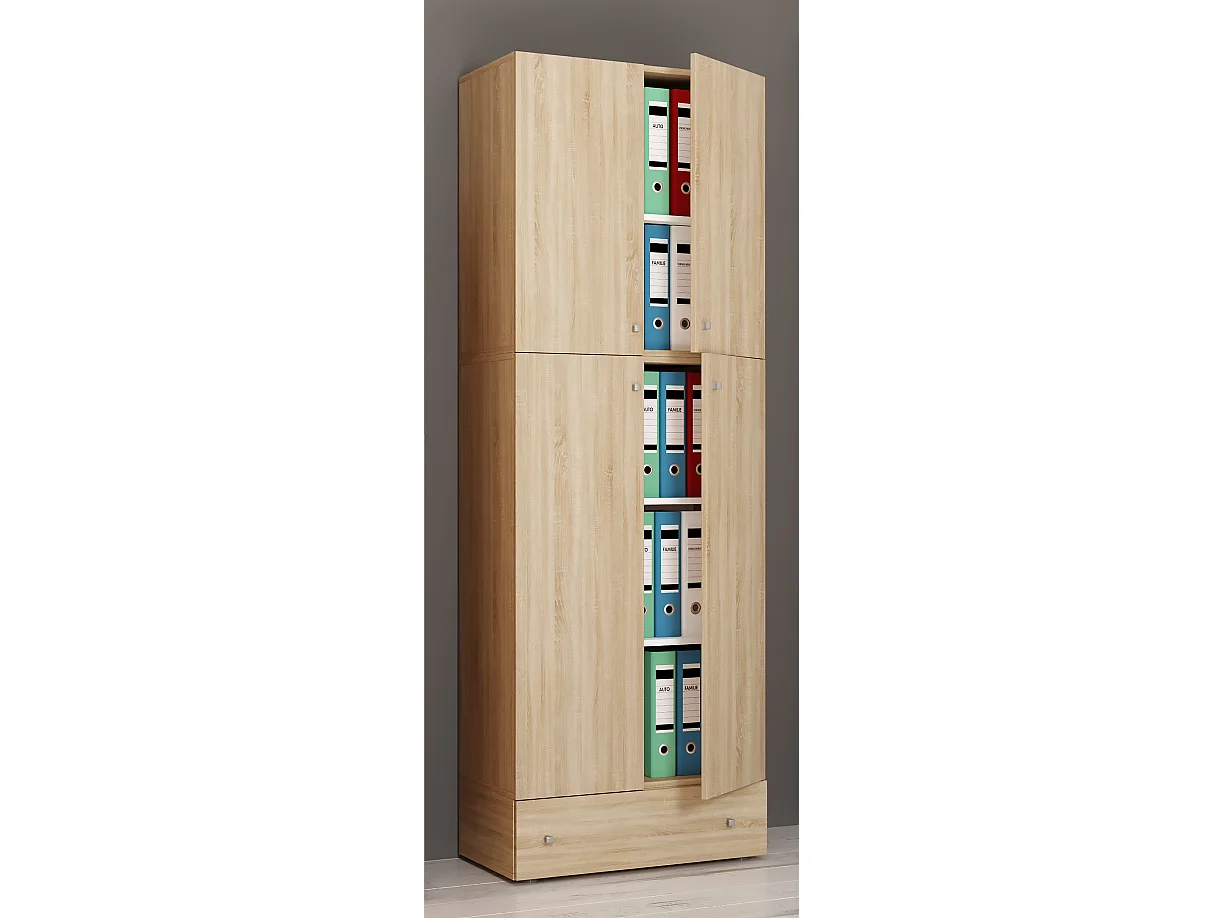 Office cabinet Lona Sonoma Oak H. 200 x W. 70 x D. 39 cm