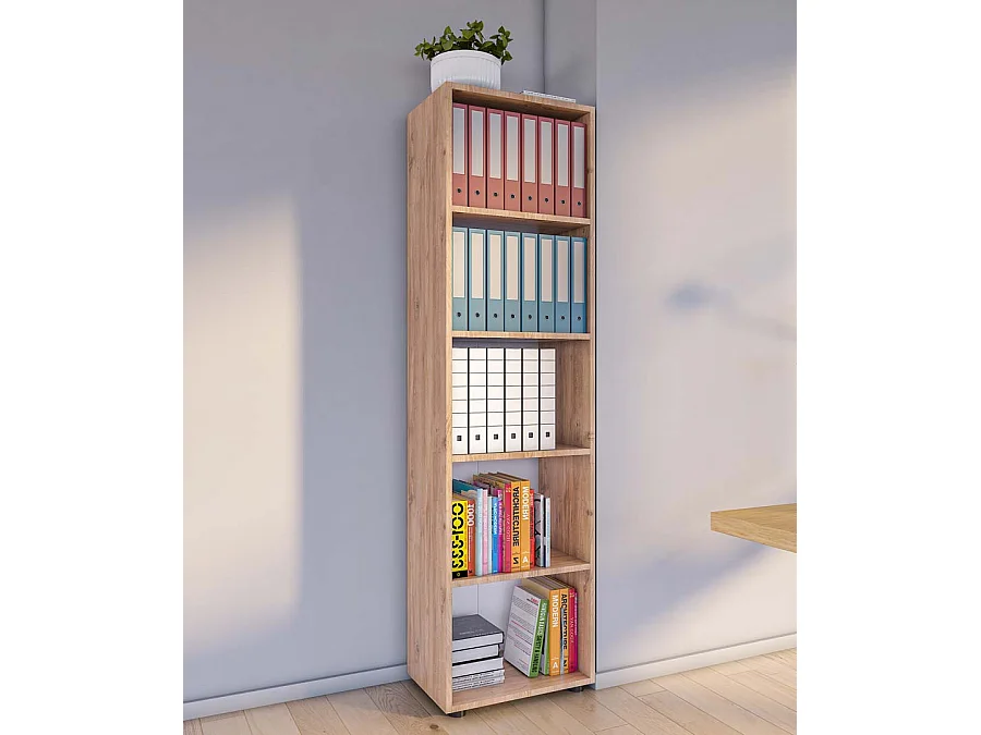 Office Shelf & Bookcase Ulas Honey oak H. 178 x W. 49 x D. 32 cm