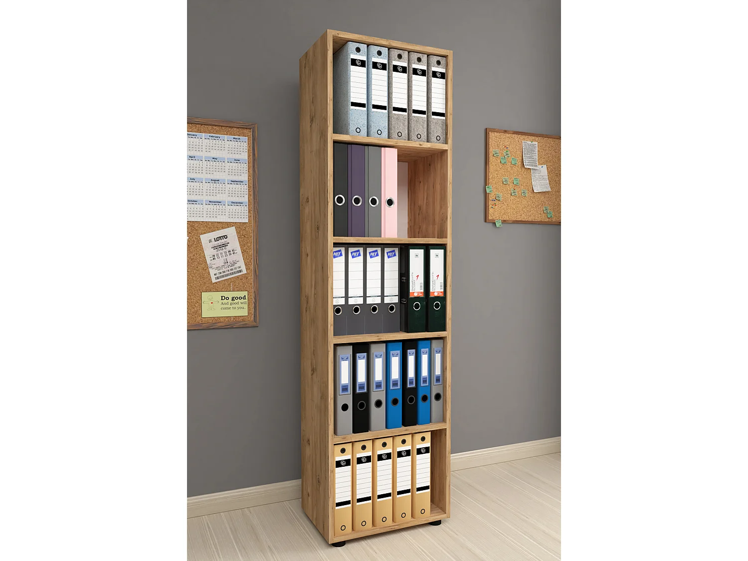 Office Shelf & Bookcase Ulas Honey oak H. 178 x W. 49 x D. 32 cm
