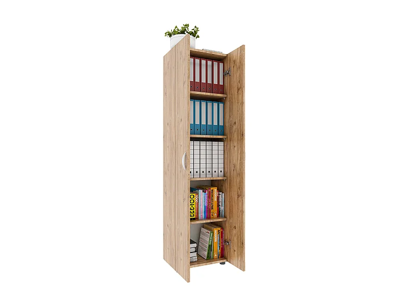 Office cabinet Ulas Honey oak H. 178 x W. 49 x D. 34 cm