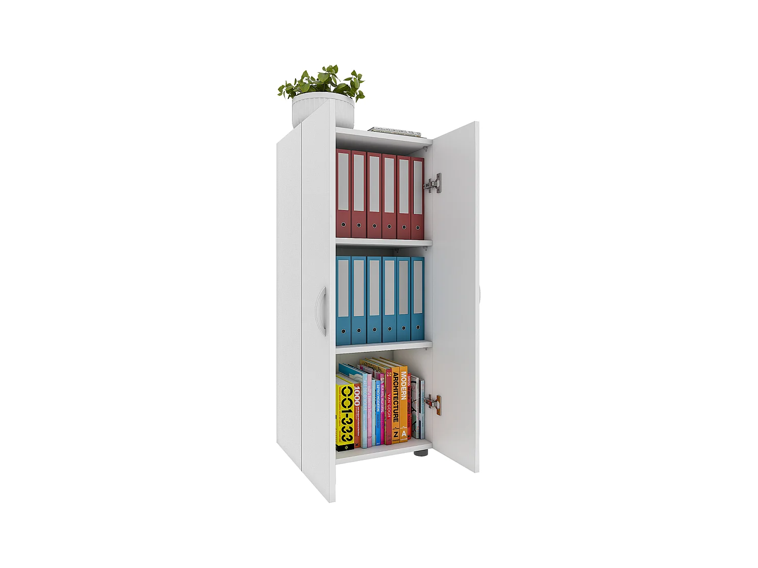 Office cabinet Ulas White H. 108 x W. 49 x D. 34 cm