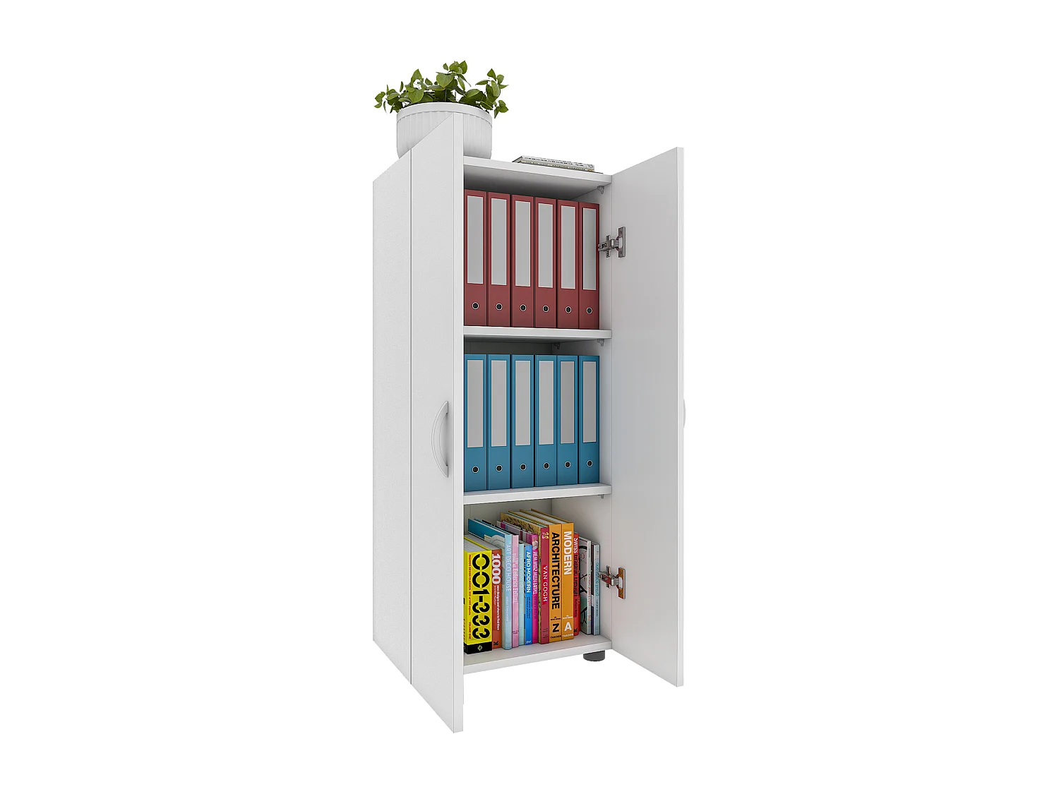 Office cabinet Ulas White H. 108 x W. 49 x D. 34 cm