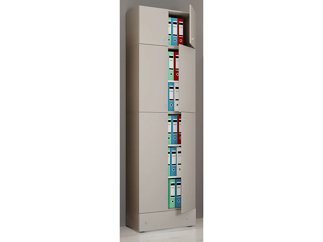 Office cabinet Lona Gray H. 240 x W. 70 x D. 39 cm