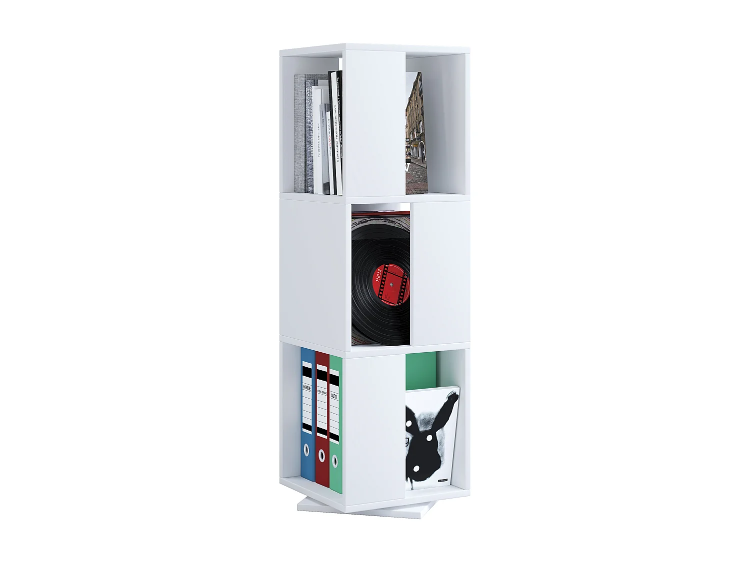 Office Shelf & Bookcase Stifta White H. 109 x W. 34 x D. 34 cm