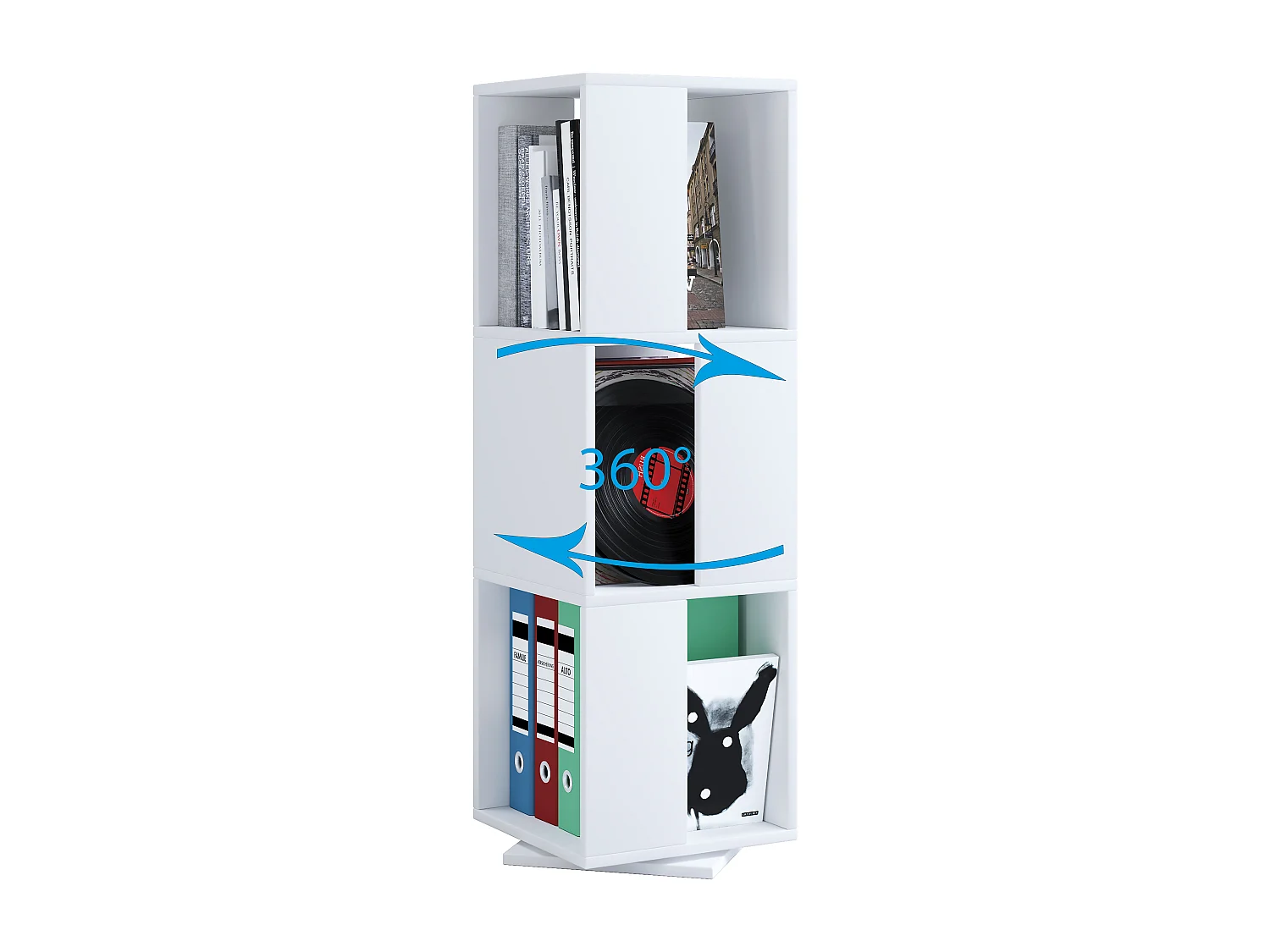 Office Shelf & Bookcase Stifta White H. 109 x W. 34 x D. 34 cm