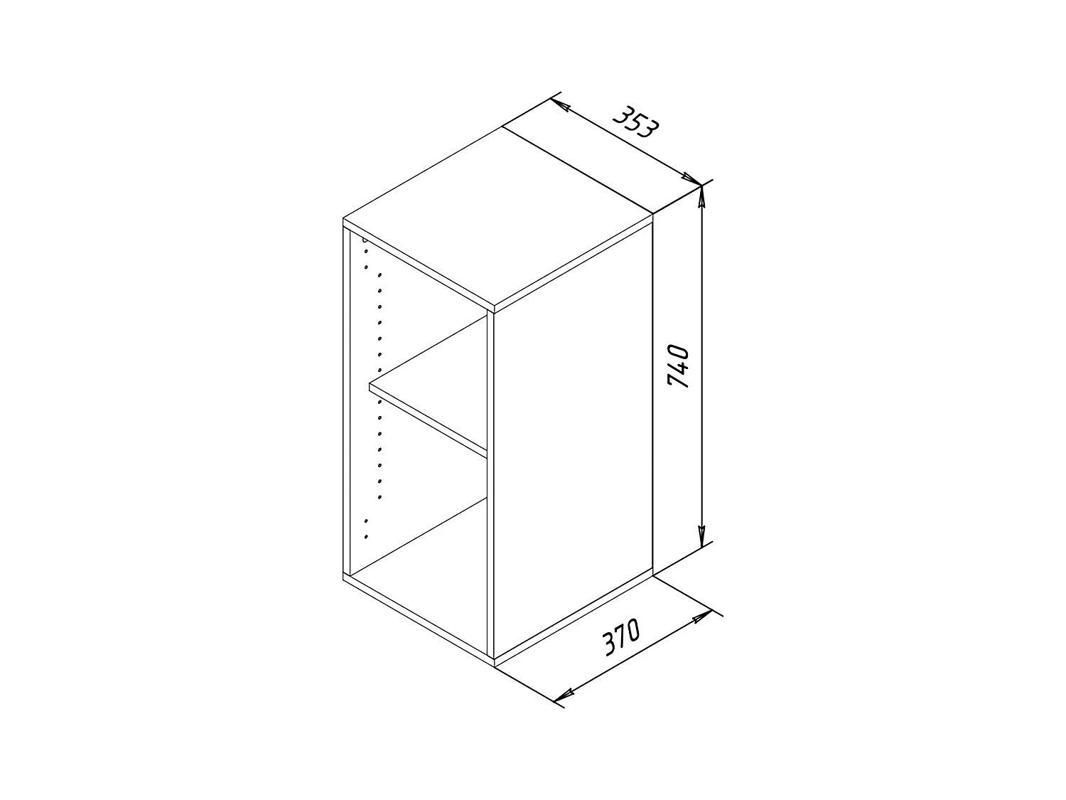 Office Shelf & Bookcase Lona Gray H. 74 x W. 35 x D. 37 cm