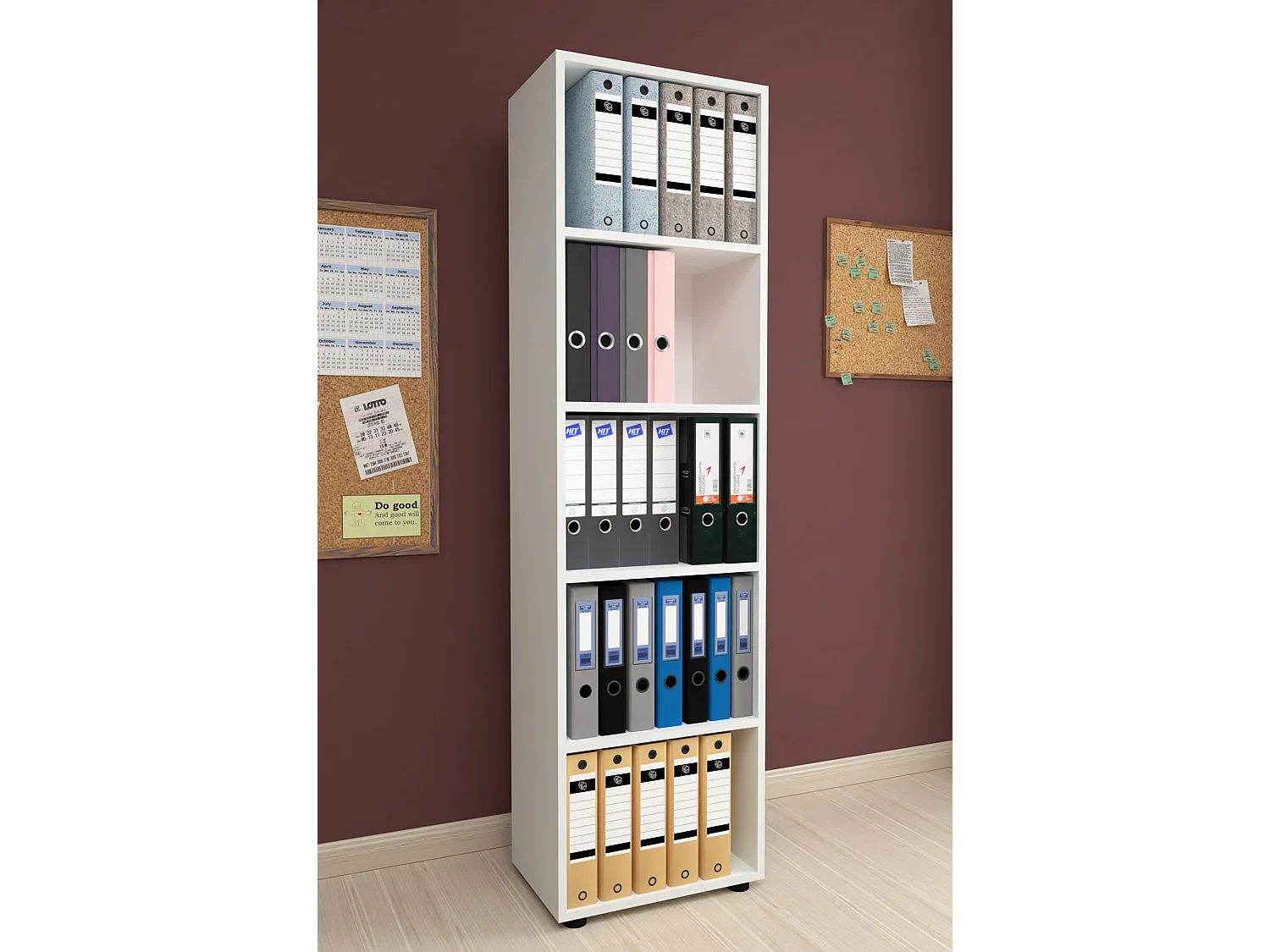 Office Shelf & Bookcase Ulas White H. 178 x W. 49 x D. 32 cm