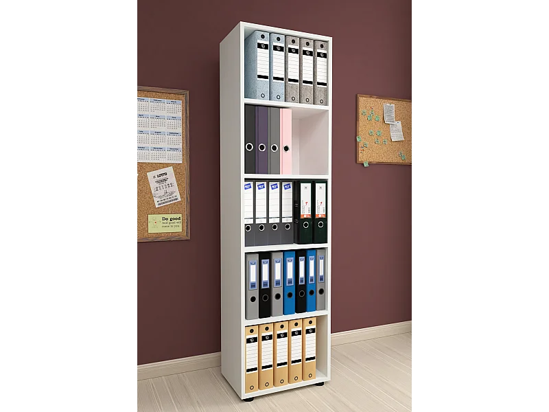 Office Shelf & Bookcase Ulas White H. 178 x W. 49 x D. 32 cm