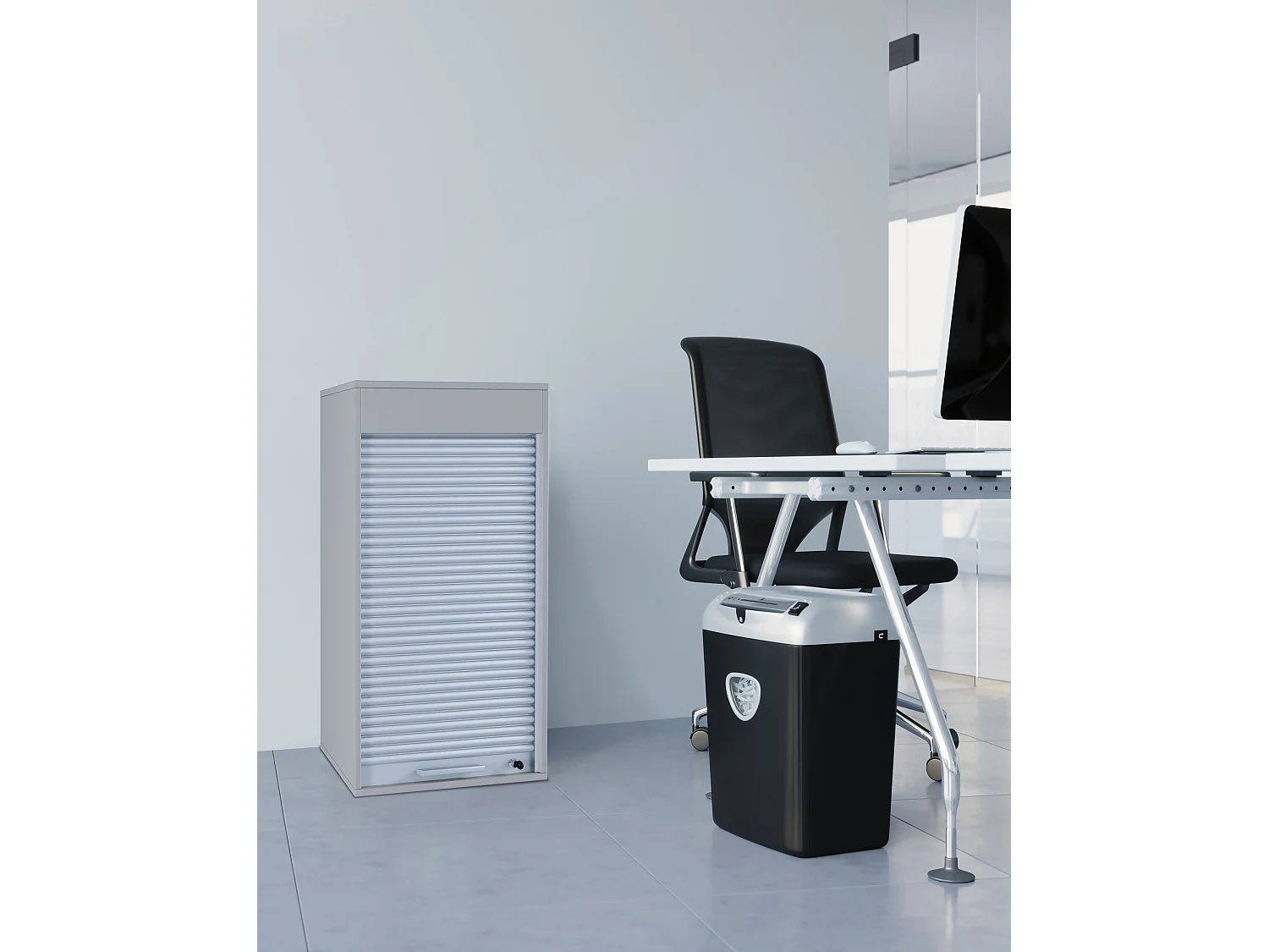 Holz Büroschrank Aktenschrank Rollladen Aktos L