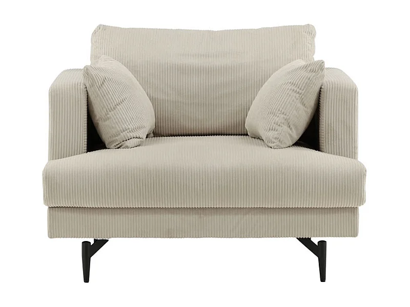 Fauteuil en Velours Côtelé "Sofia" 104cm Beige