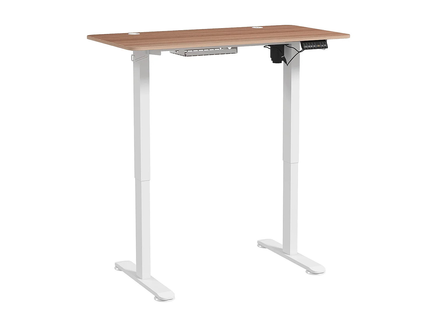 Bureau assis debout électrique - bureau réglable en hauteur - bureau électrique réglable - acier noir aspect bois chêne clair