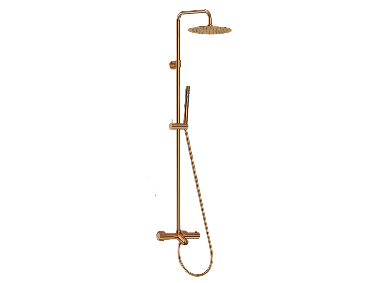 Columna termostática para bañera y ducha Luisa II 250 cobre cepillado Essebagno
