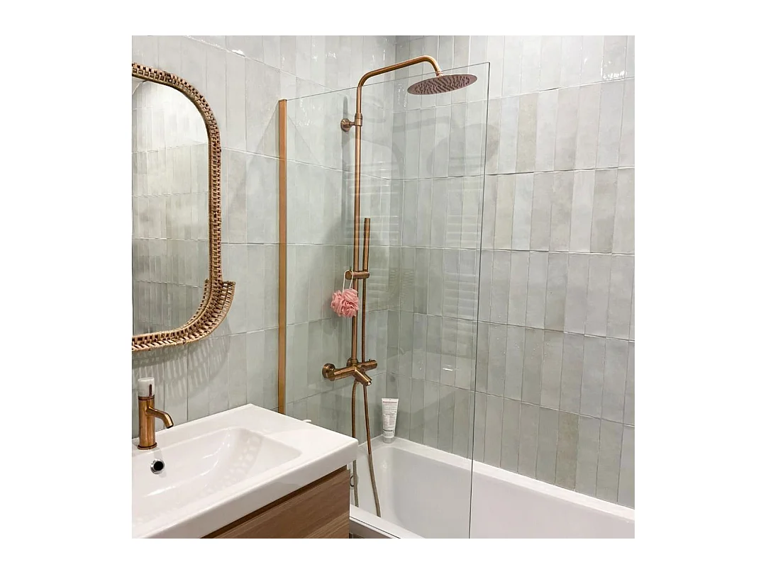 Luisa II 250 thermostatische Wannensäule gebürstetes kupfer Essebagno