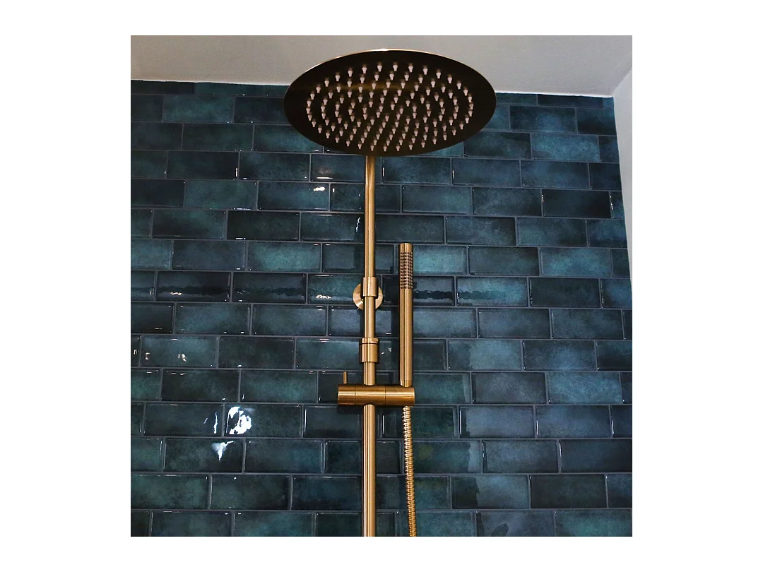 Luisa II 250 thermostatische Wannensäule gebürstetes kupfer Essebagno