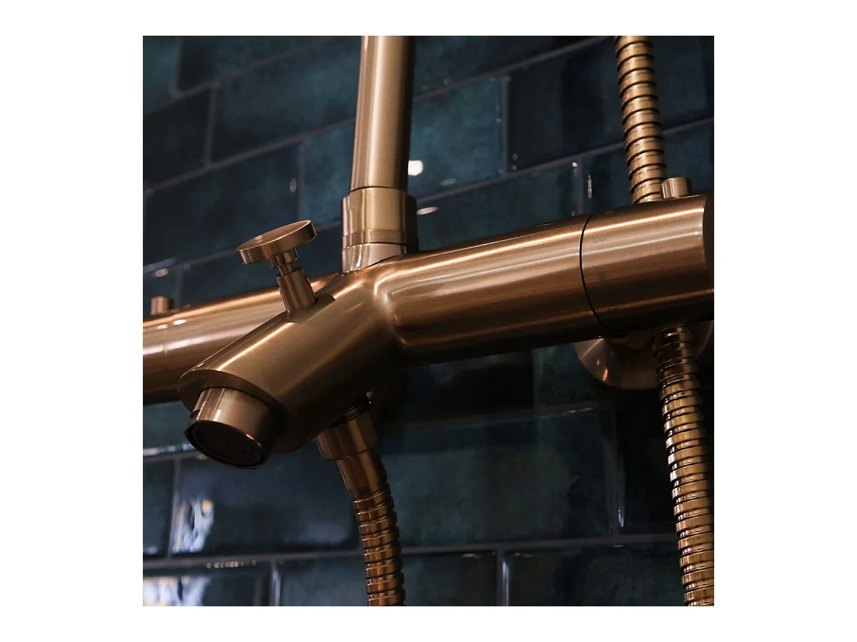 Luisa II 250 thermostatische Wannensäule gebürstetes kupfer Essebagno