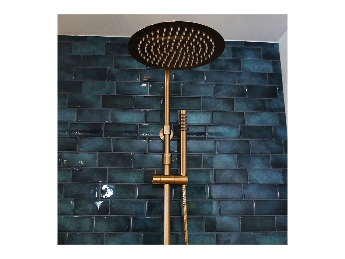 Luisa II 250 thermostatische Wannensäule gebürstetes kupfer Essebagno