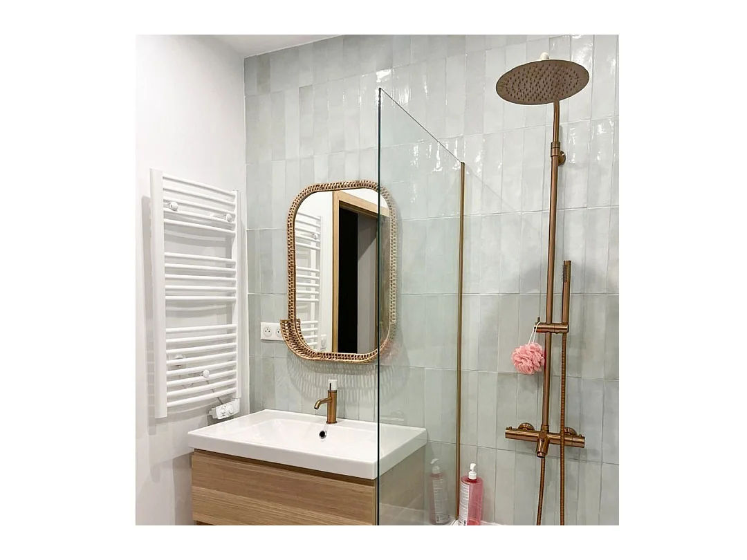 Luisa II 250 thermostatische Wannensäule gebürstetes kupfer Essebagno