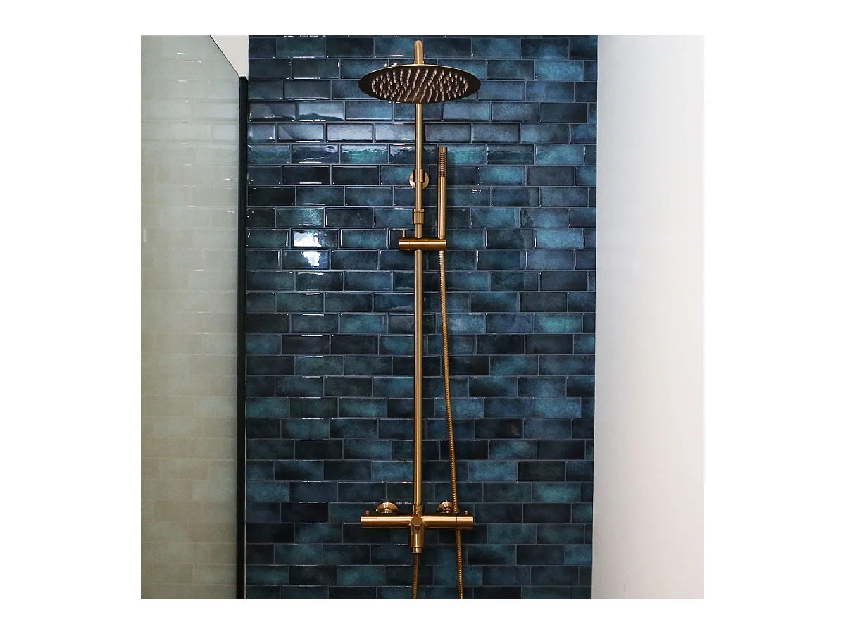 Luisa II 250 thermostatische Wannensäule gebürstetes kupfer Essebagno