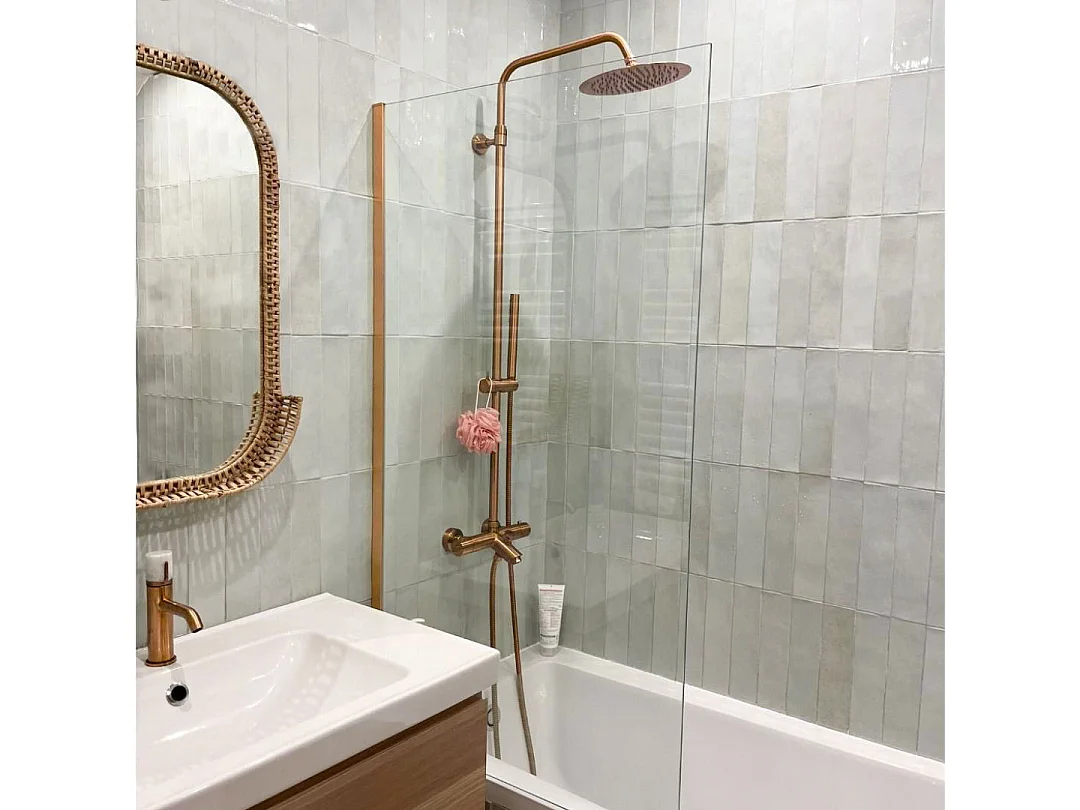 Luisa II 250 thermostatische Wannensäule gebürstetes kupfer Essebagno