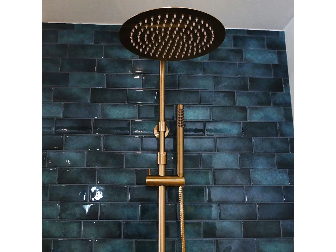 Luisa II 250 thermostatische Wannensäule gebürstetes kupfer Essebagno