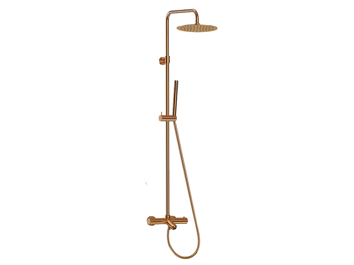 Columna termostática para bañera y ducha Luisa II 250 cobre cepillado Essebagno