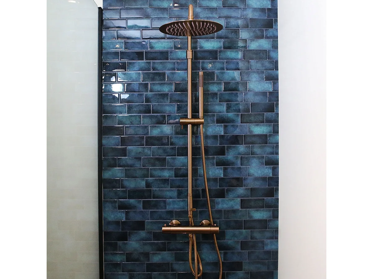 Luisa II colonna doccia senza miscelatore rame spazzolato Essebagno