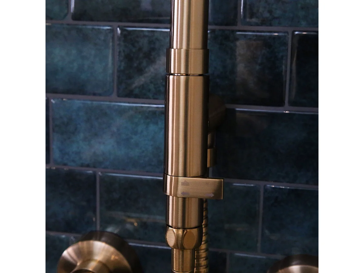 Luisa II colonna doccia senza miscelatore rame spazzolato Essebagno