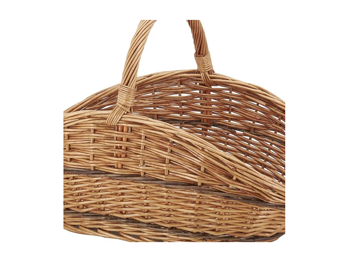 Panier à bûches en osier buff